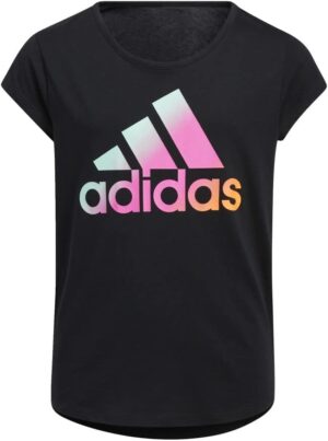 adidas Girls' Short Sleeve Cotton Essential T-Shirt Top