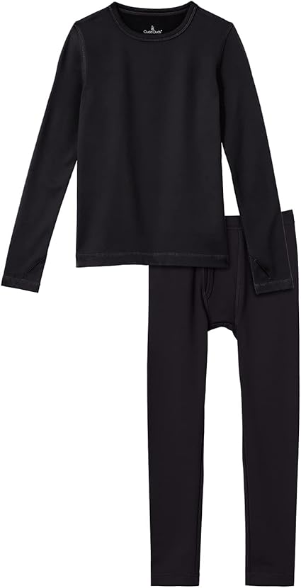 Cuddl Duds Boys Cold Weather Fleece-Lined Thermal Underwear 2-Piece Set - Kids Long Sleeve Top and Leggings Long Johns