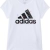 adidas Girls' Short Sleeve Cotton Essential T-Shirt Top