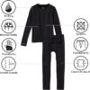 Cuddl Duds Boys Cold Weather Fleece-Lined Thermal Underwear 2-Piece Set - Kids Long Sleeve Top and Leggings Long Johns