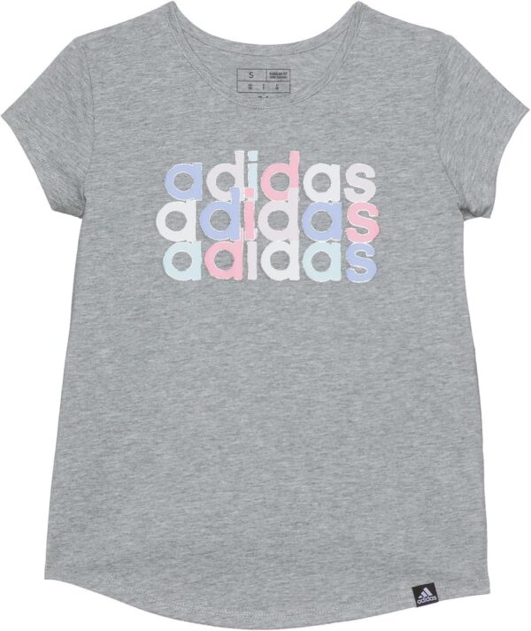 adidas Girls' Short Sleeve Cotton Essential T-Shirt Top