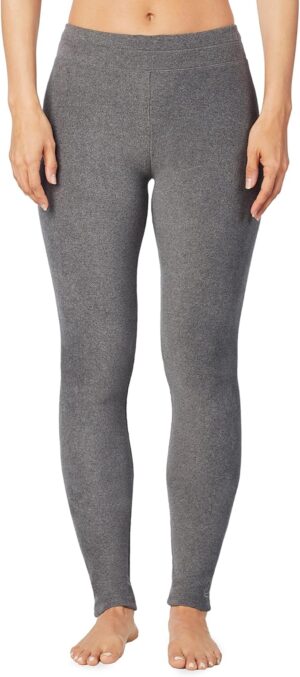Cuddl Duds Fleecewear with Stretch Leggings for Women - Thermal Fleece Lined Base Layer Tights - Cold Weather Winter Clothes