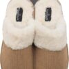 Cuddl Duds Women Indoor Corduroy Foam Insole Cozy Faux Fur Lining Clog Slip On Slipper House Shoes With Skid Resistant Bottom